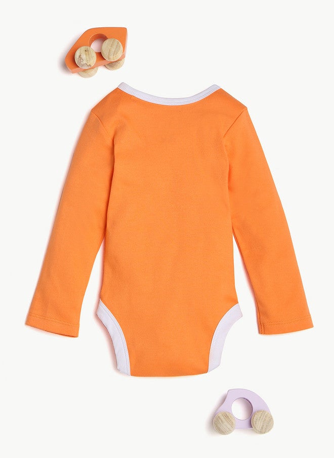 BONTOTS Infant Girls Peek-a-Pup Printed Organic Cotton Bodysuit - Image 3